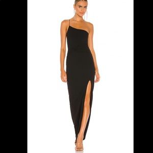NOOKIE - LUST ONE SHOULDER GOWN - XS - BLACK